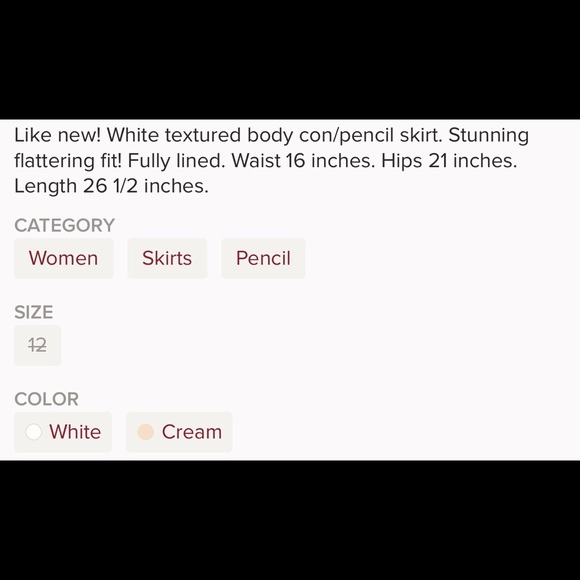 🎉HP 2/5🎉 White textured pencil skirt - Picture 7 of 7